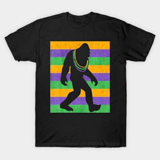 Bigfoot Mardi Gras Men Kids T-Shirt